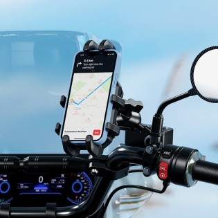 Shock-absorbing and waterproof motorcycle phone holder